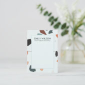 Aqua Blue Rust GreenTerrazzo Band Necklace Display Visitenkarte (Stehend Vorderseite)