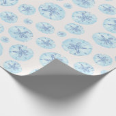 Aqua-Blue-Sand-Dollar Geschenkpapier (Ecke)