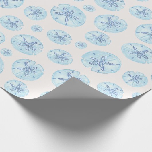 Aqua-Blue-Sand-Dollar Geschenkpapier (Ecke)