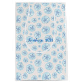 Aqua-Blue-Sand-Dollar-Geschenktasche Mittlere Geschenktüte (Vorderseite)