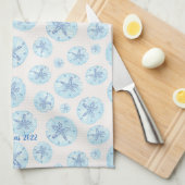 Aqua-Blue-Sand-Dollar Geschirrtuch (Viertel Falte)