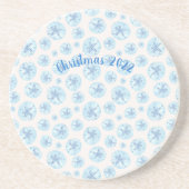 Aqua-Blue-Sand-Dollar Getränkeuntersetzer (Vorne)