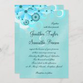 Aqua Blue Sapphire Hibiskus Hochzeit Einladungen (Vorne/Hinten)