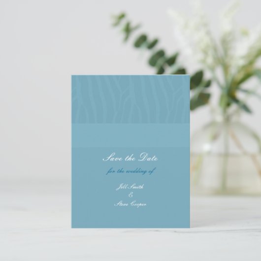 Aqua Blue Save the Date (Stehend Vorderseite)