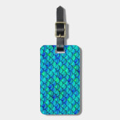 Aqua Blue Scales Gepäckanhänger (Vorderseite vertikal)
