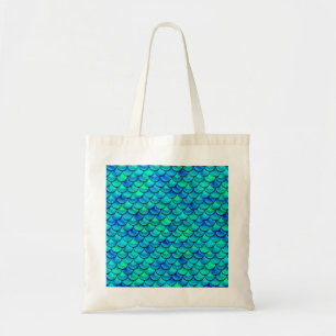 Aqua Blue Scales Tragetasche
