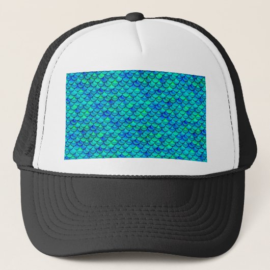 Aqua Blue Scales Truckerkappe (Vorderseite)