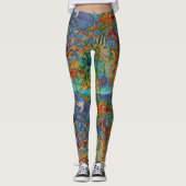 Aqua Blue Sea Abstraktes Meer Leggings (Vorderseite)