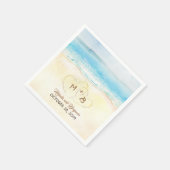 Aqua Blue Sea Beach Hochzeit Serviette (Ecke)