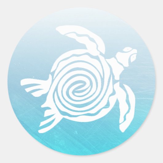 Aqua Blue Sea Tropical Turtle Stickers (Vorderseite)