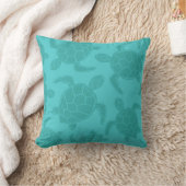 Aqua Blue Sea Turtle Print Kissen (Decke)