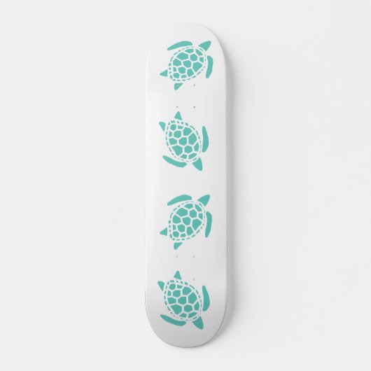 Aqua Blue Sea Turtles Pattern Skateboard (Vorne)