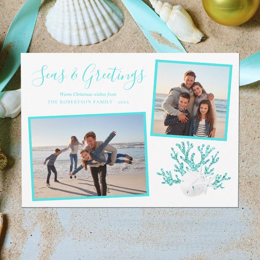 Aqua Blue Seas & Greetings Beach Weihnachten 2 Fot