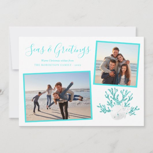Aqua Blue Seas & Greetings Beach Weihnachten 2 Fot (Vorderseite)