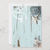 Aqua Blue Seashell Beach Geburtstagsparty Einladung (Rückseite)