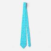 Aqua Blue Seashell Pattern Tropical Groom Krawatte (Vorderseite)