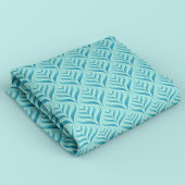 Aqua Blue Seaweed and Pearls Stoff