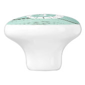 Aqua Blue Seepferd Imitats Holzklammer Keramikknauf (Seitenansicht)