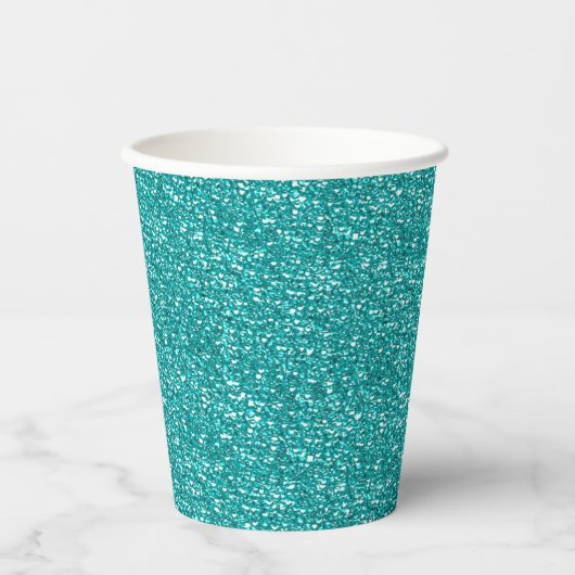AQUA BLUE SEQUINS PAPER PARTY CUPS PAPPBECHER (Vorderseite)