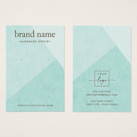 Aqua Blue Shades Ohrring-Display-Karte (Vorne & Hinten)