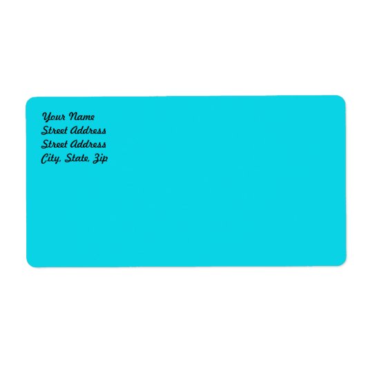 Aqua Blue Shipping Label (Vorne)