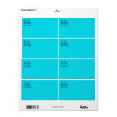 Aqua Blue Shipping Label (Vorne)