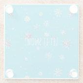 Aqua Blue Silver White Christmas Snowflakes Glasuntersetzer (Rückseite)