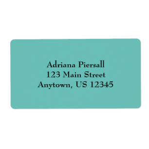 Aqua Blue Simple Schlicht Shipping Labels