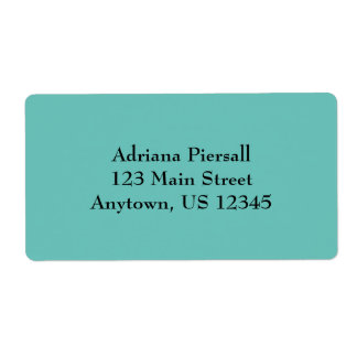 Aqua Blue Simple Schlicht Shipping Labels