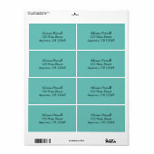 Aqua Blue Simple Schlicht Shipping Labels (Vorne)