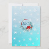 Aqua Blue Snowflake Weihnachten Einladungen Hochze (Rückseite)