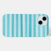 Aqua Blue Soft Streifen Wasserfarbmuster Case-Mate iPhone Hülle (Rückseite (Horizontal))