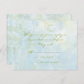 Aqua Blue Sonnenblume Blumenwirl Moderne Hochzeit RSVP Karte (Vorne/Hinten)