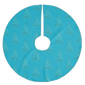 Aqua Blue Sparkle Christmas Tree Polyester Weihnachtsbaumdecke (Vorderseite)