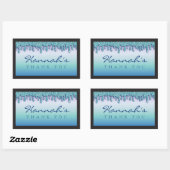 Aqua Blue Sparkle Drippy Tropfen Baby Shocker Rechteckiger Aufkleber (Blatt)