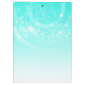 Aqua Blue Sparkle Gold Makeup Eyes Lashes Modern Klemmbrett (Rückseite)