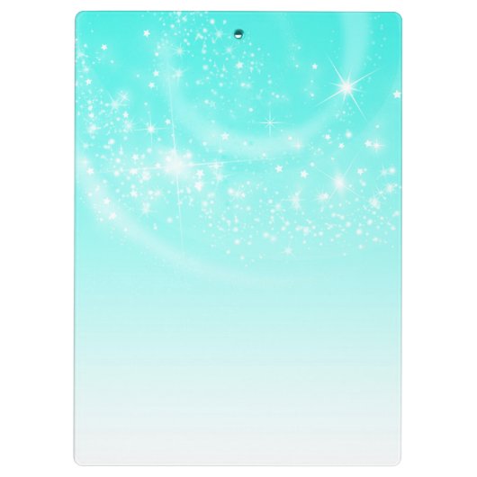 Aqua Blue Sparkle Gold Makeup Eyes Lashes Modern Klemmbrett (Rückseite)