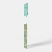 Aqua Blue Sparkle Ribbon Glam iPhone Hülle (Rechte Seite)