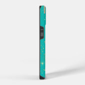 Aqua Blue Star Sparkle Silver Glitzer Tropfen iPhone Hülle (Rechte Seite)