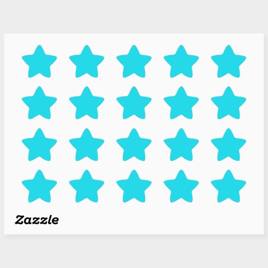 Aqua Blue Star Sticker (Blatt)