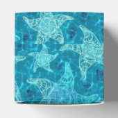 Aqua Blue Starfish Muster Cube Fevor Box Geschenkschachtel (Oben)