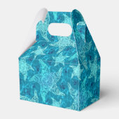 Aqua Blue Starfish Muster Gable Favor Box Geschenkschachtel (Rückseite)