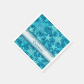 Aqua Blue Starfish Muster Napkins Serviette (Ecke)