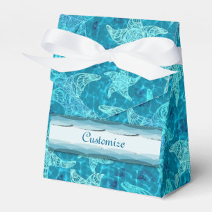 Aqua Blue Starfish Muster Zelt Gefälligkeitsbox Geschenkschachtel