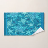 Aqua Blue Starfish Pattern Badhandtuch Set (Handtuch)