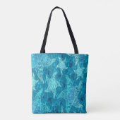 Aqua Blue Starfish Pattern Tasche (Rückseite)