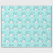 Aqua Blue Starfish Sand Dollar Geschenkpapier (Flach)