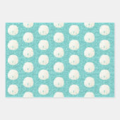Aqua Blue Starfish Sand Dollar Weihnachten Geschenkpapier Set (Vorderseite 2)