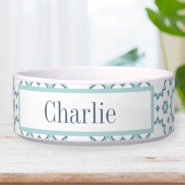 Aqua Blue Stars Dog Bowl Napf (Von Creator hochgeladen)