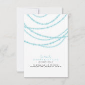 Aqua Blue Stilvolle Funkellichter Hochzeit Einladung (Vorderseite)